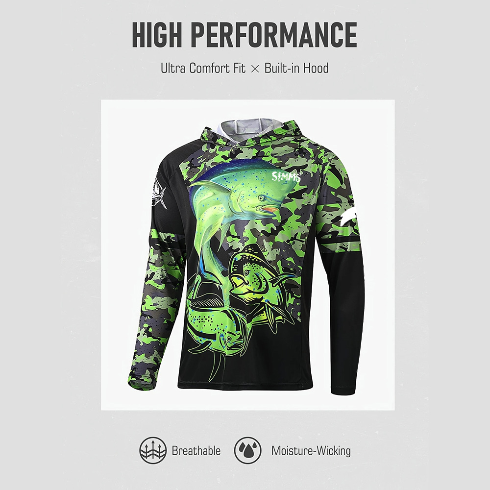 Fishing Shirt Uv Protection - قميص صيد السمك بغطاء للرأس للحماية