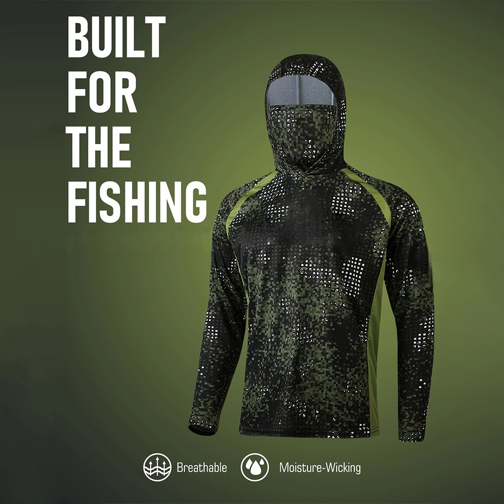 Fishing Shirt Uv Protection - ملابس صيد السمك من MALFC للرجال،